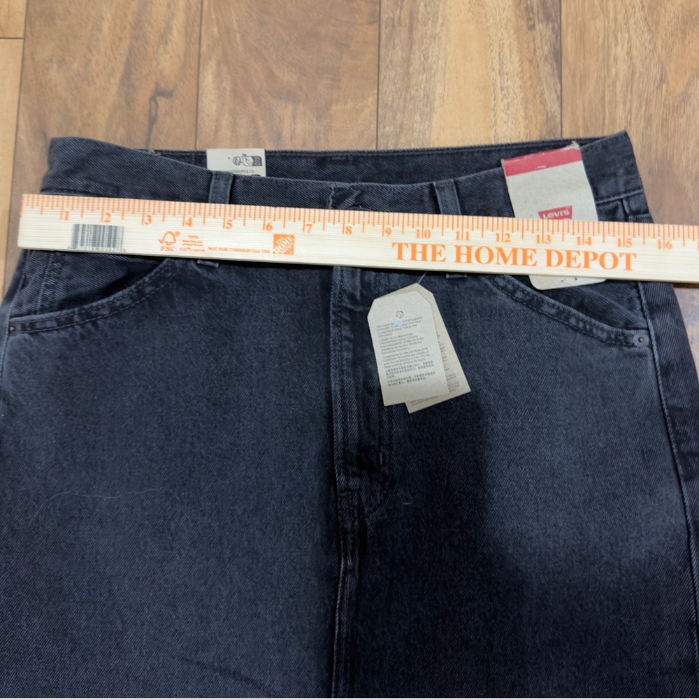 Levi’s Black Denim Pencil Maxi Skirt High Rise Classic Minimalist SZ 29” NWT - Picture 6 of 7